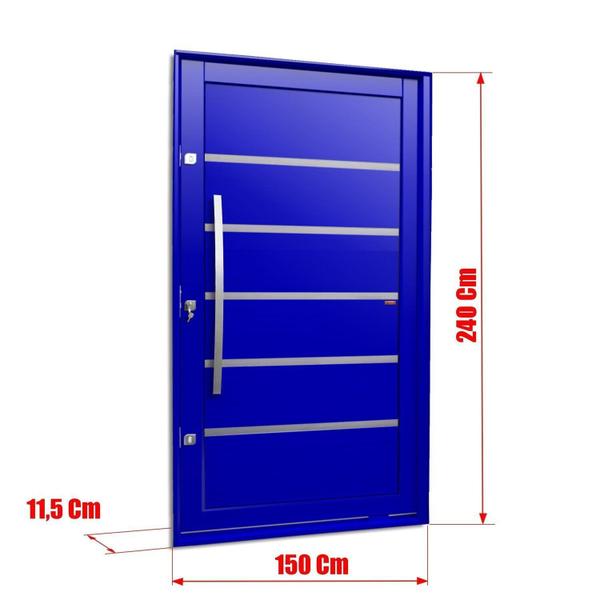 Imagem de Porta Pivotante Lambril Premium com Puxador Lado Esquerdo Elite 240x150 Azul