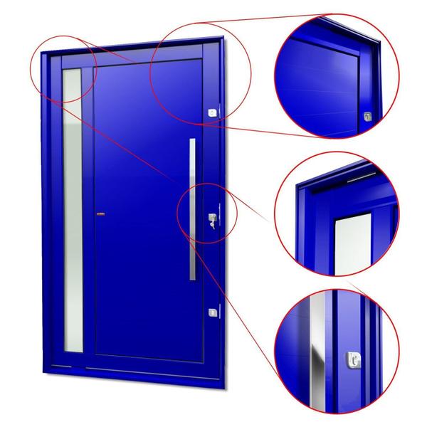 Imagem de Porta Pivotante Lambril Visione com Puxador Lado Direito Elite 216x130 Azul