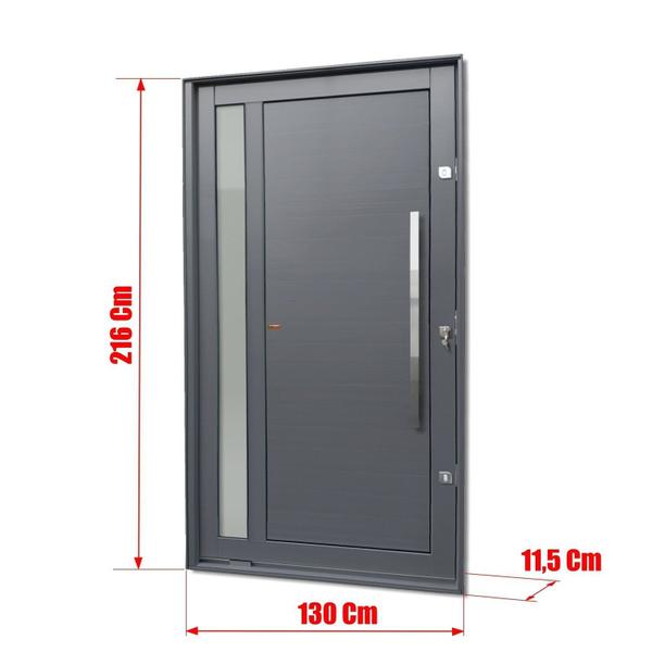 Imagem de Porta Pivotante Lambril Visione com Puxador Lado Direito Elite 216x130 Cinza