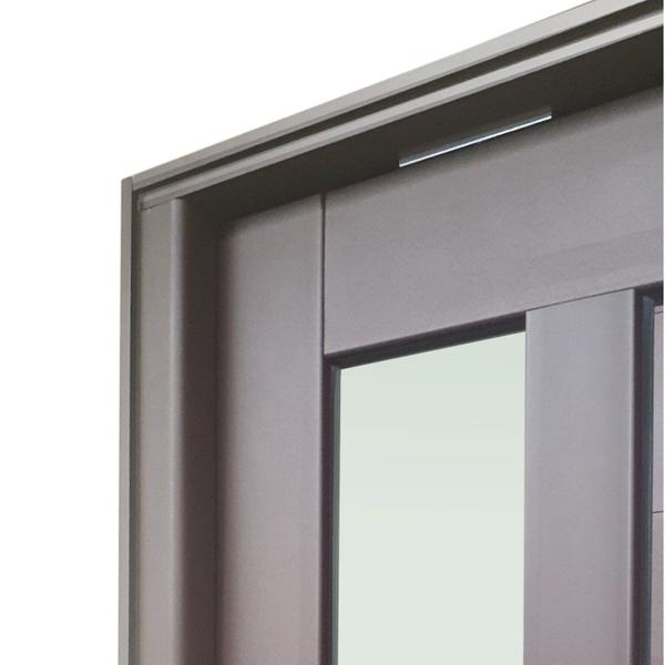 Imagem de Porta Pivotante Lambril Visione com Puxador Lado Direito Elite 216x130 Corten