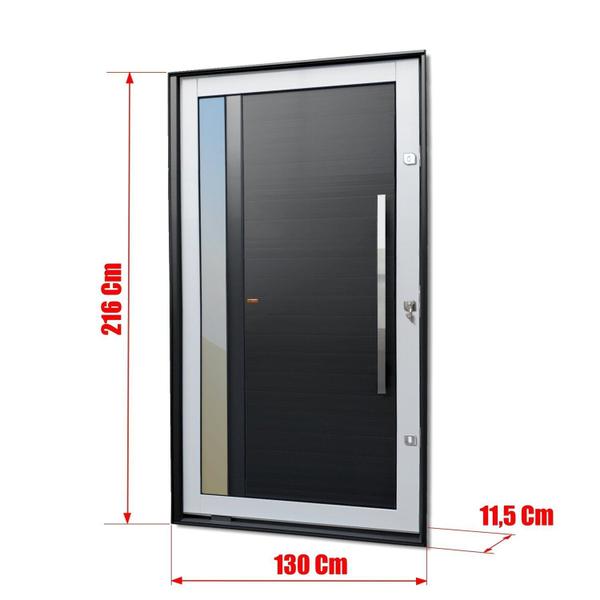 Imagem de Porta Pivotante Lambril Visione com Puxador Lado Direito Elite 216x130 Mix Preto