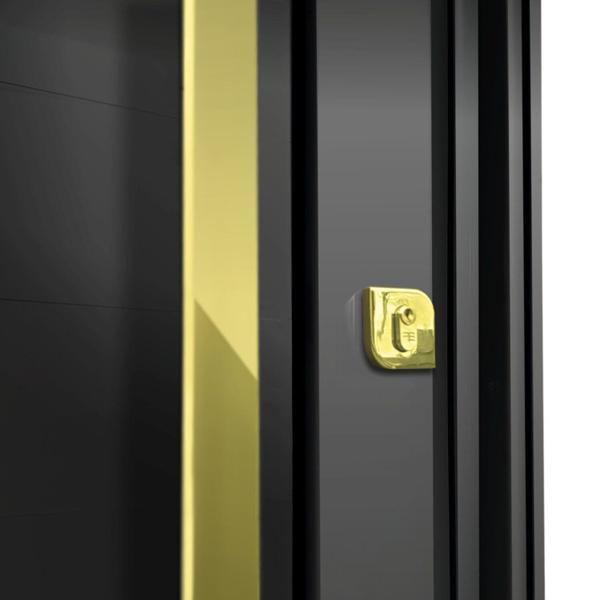 Imagem de Porta Pivotante Lambril Visione com Puxador Lado Direito Elite 216x150 Preto