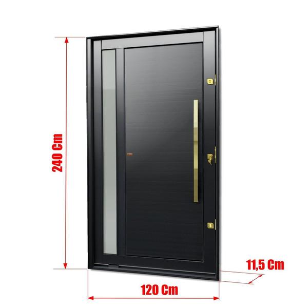 Imagem de Porta Pivotante Lambril Visione com Puxador Lado Direito Elite 240x120 Preto