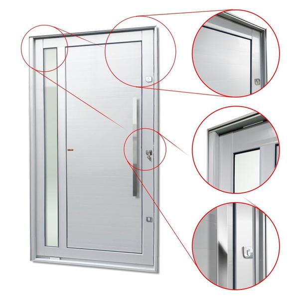 Imagem de Porta Pivotante Lambril Visione com Puxador Lado Direito Elite 240x130 Branco