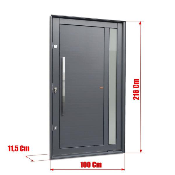 Imagem de Porta Pivotante Lambril Visione com Puxador Lado Esquerdo Elite 216x100 Cinza