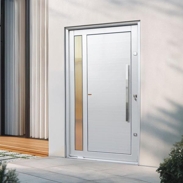 Imagem de Porta Pivotante Lambril Visione com Puxador Lado Esquerdo Elite 216x130 Branco