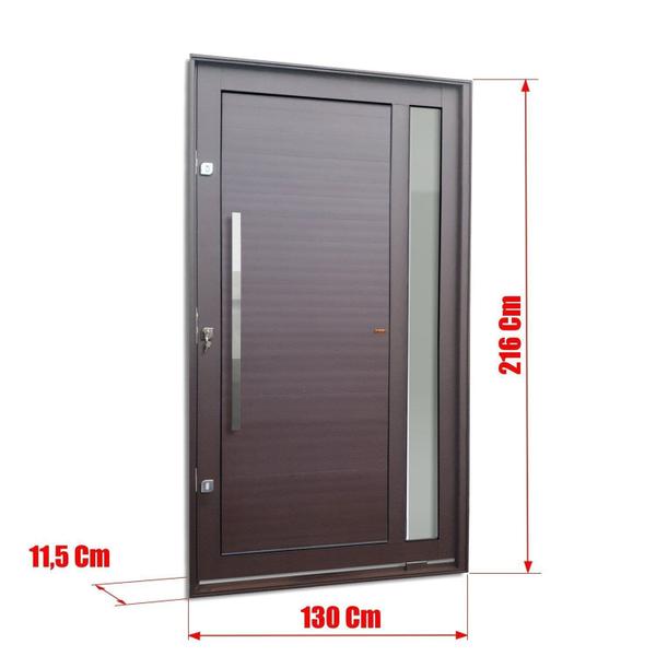 Imagem de Porta Pivotante Lambril Visione com Puxador Lado Esquerdo Elite 216x130 Corten