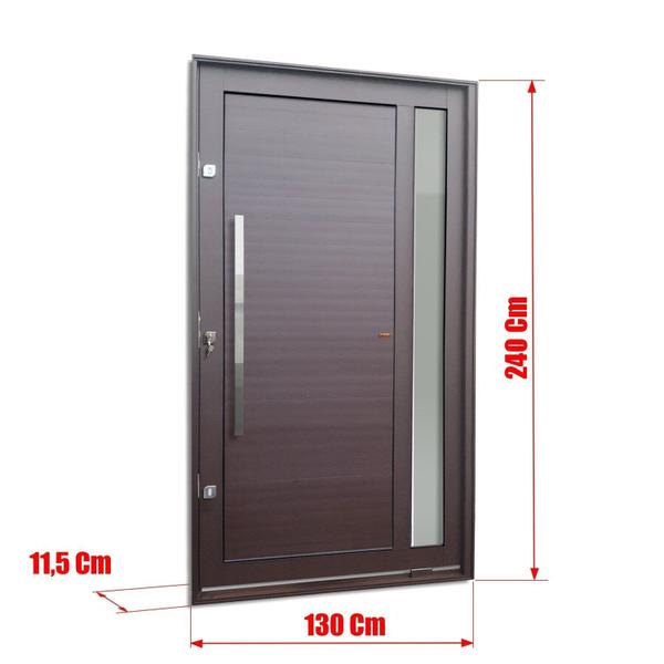 Imagem de Porta Pivotante Lambril Visione com Puxador Lado Esquerdo Elite 240x130 Corten