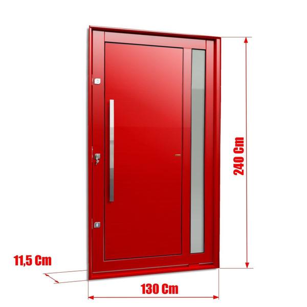 Imagem de Porta Pivotante Lambril Visione com Puxador Lado Esquerdo Elite 240x130 Vermelho