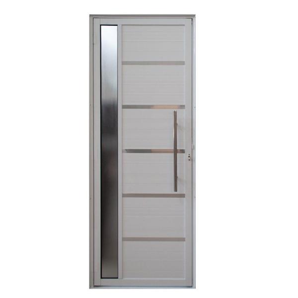 Imagem de Porta Pivotante Solara Alumínio com Visor Puxador Tubolar 210 X 100 Lado Direito Branco