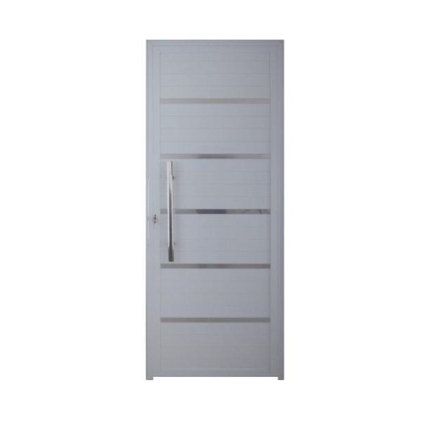 Imagem de Porta Pivotante Solara Alumínio Puxador Tubolar 210 X 110 Lado Direito Branco