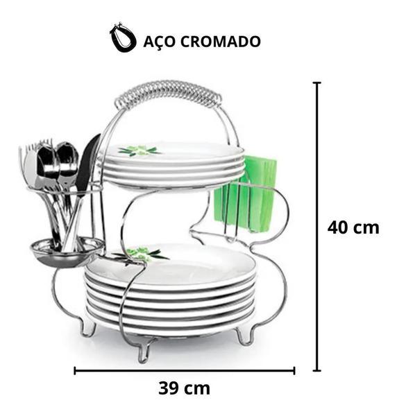 Imagem de Porta Pratos Imperial Aço Cromado