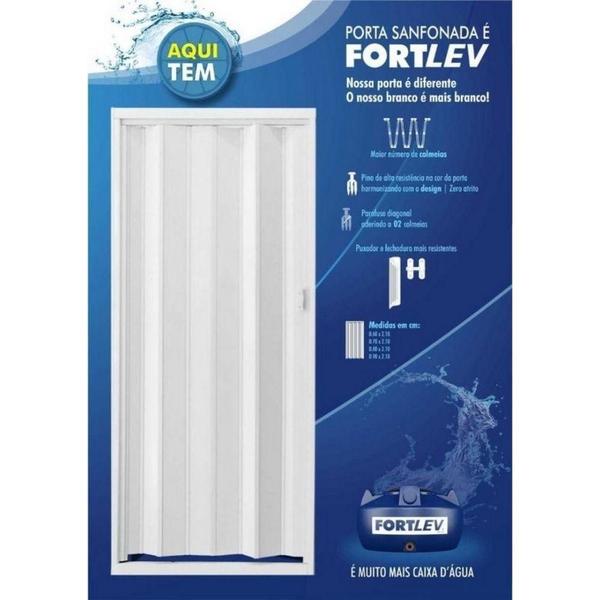 Imagem de Porta Quarto Sala Sanfonada De Pvc 210x60cm Branco Fortlev