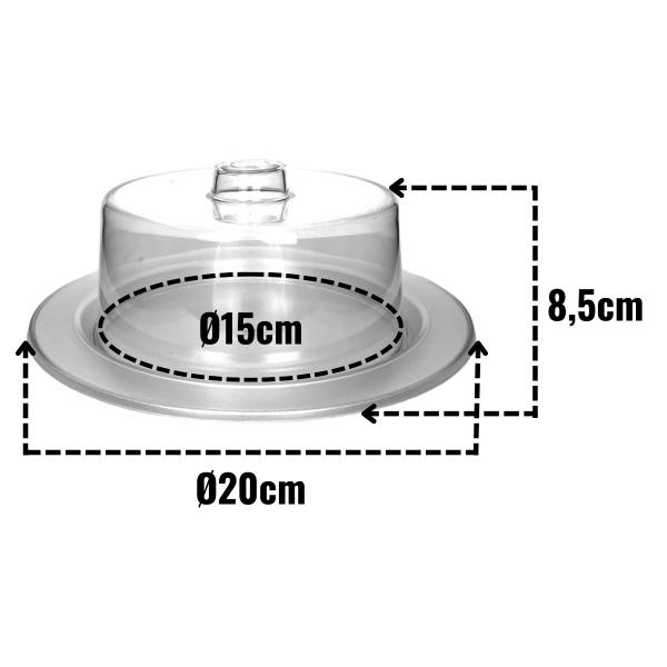 Imagem de Porta Queijo Cristal PS Com Tampa Queijeira Mesa 15cm