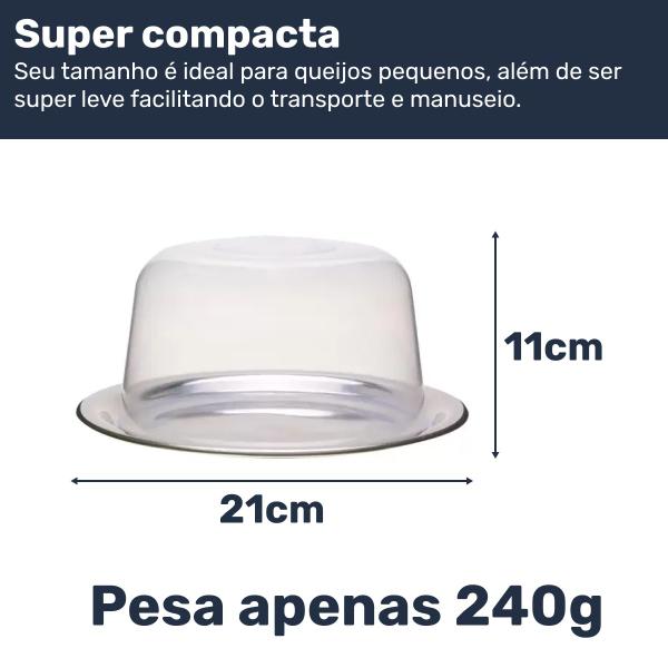 Imagem de Porta Queijos e Frios Aço Inox Com Tampa Acrílica 21cm