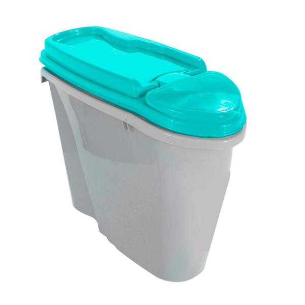 Imagem de Porta Ração Plast Pet Home Dispenser Azul Turquesa - 25 litros