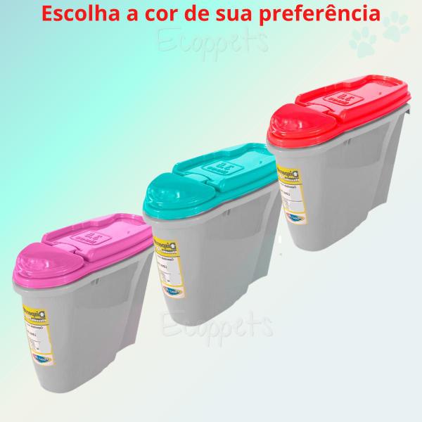 Imagem de Porta Ração Pote Pet Para Cães e Gatos Dispenser Com Tampa 1.5L