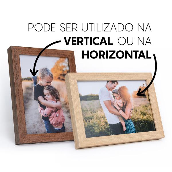 Imagem de Porta Retrato 15x21 C/ Vidro Moderno Decorativo Horizontal e Vertical De Mesa Estante Para Fotos Família