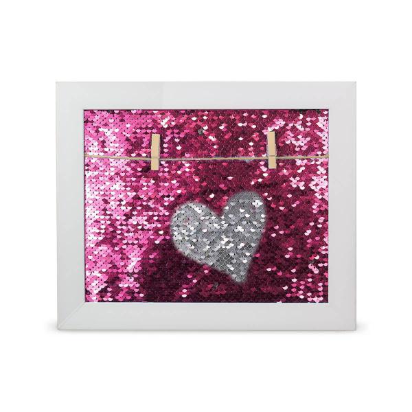 Porta Retrato 24X30 Para 2 Fotos 9X13Cm Lantejoula Pink - Lore Imagem de Porta Retrato 24X30 Para 2 Fotos 9X13Cm Lantejoula Pink