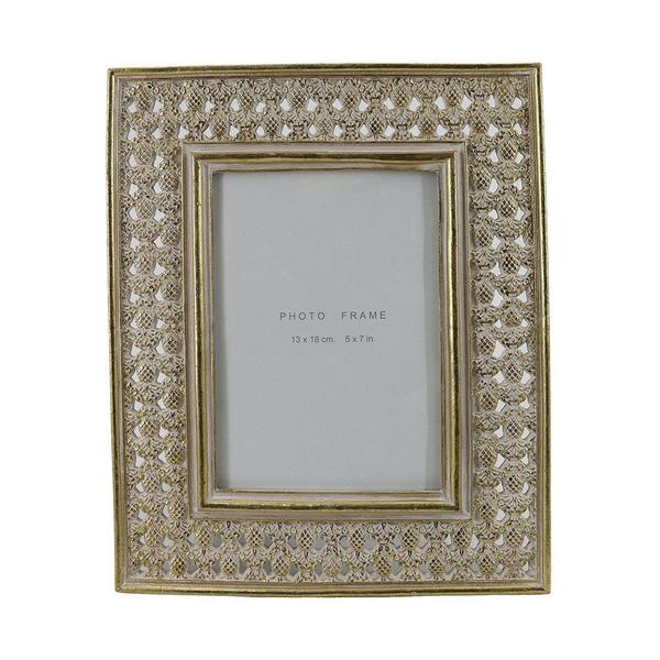 Porta Retrato de Resina Dourado 13x18cm - BTC Imagem de Porta Retrato de Resina Dourado 13x18cm
