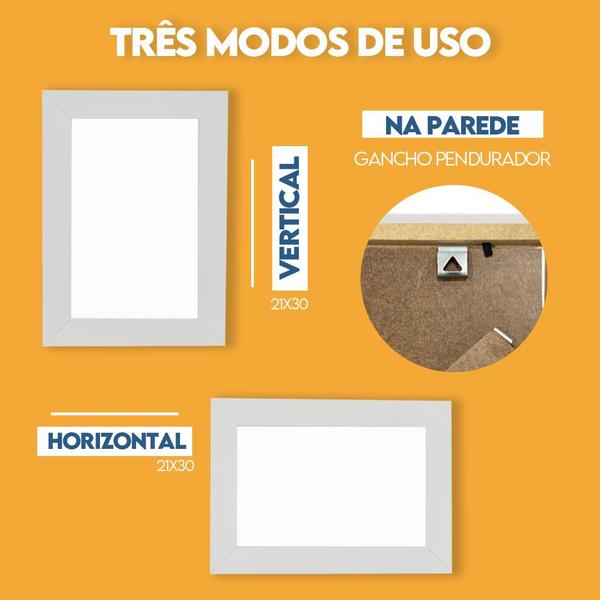 Imagem de Porta retrato Kit com 3 Molduras para Foto ou Avisos 21x30 Com Vidro