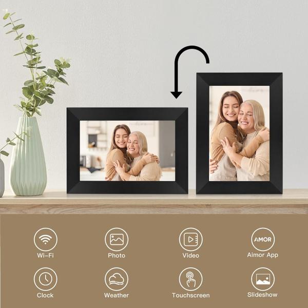 Imagem de Porta-retratos digital Hyjoy WiFi Smart IPS HD de 8 polegadas