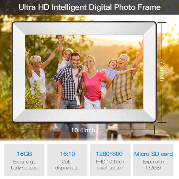 Imagem de Porta-retratos digital Uhale 10.1" WiFi 16GB Memory HD