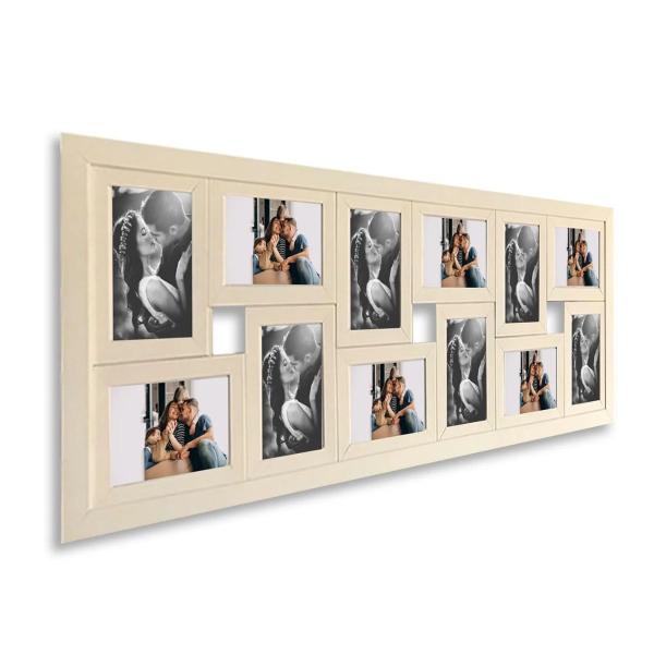 Porta Retratos Painel Multifotos 12 Fotos 10X15 Branco - MM Imagem de Porta Retratos Painel Multifotos 12 Fotos 10X15 Branco