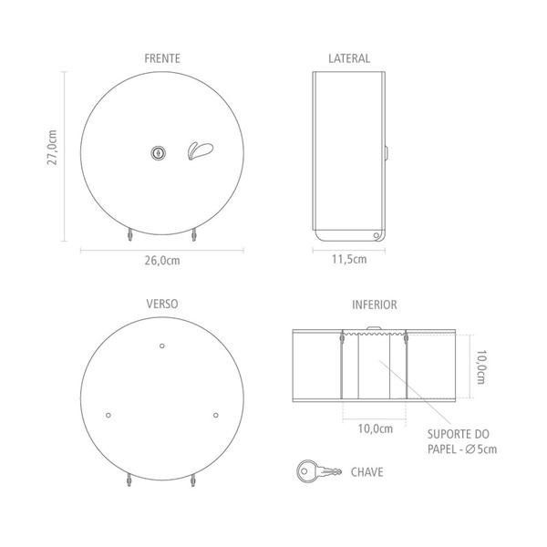 Imagem de Porta Rolão Inox Visium Biovis