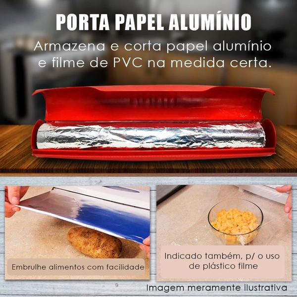 Imagem de Porta Rolo De Folha De Papel Aluminio Vermelho