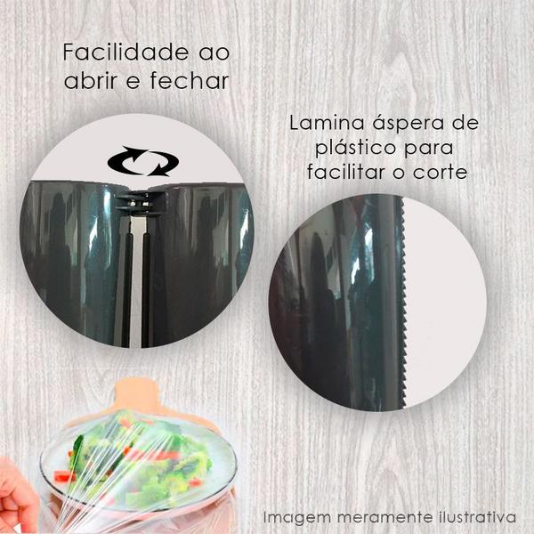 Imagem de Porta Rolo Filme E Papel Aluminio Plástico Cinza 31cm