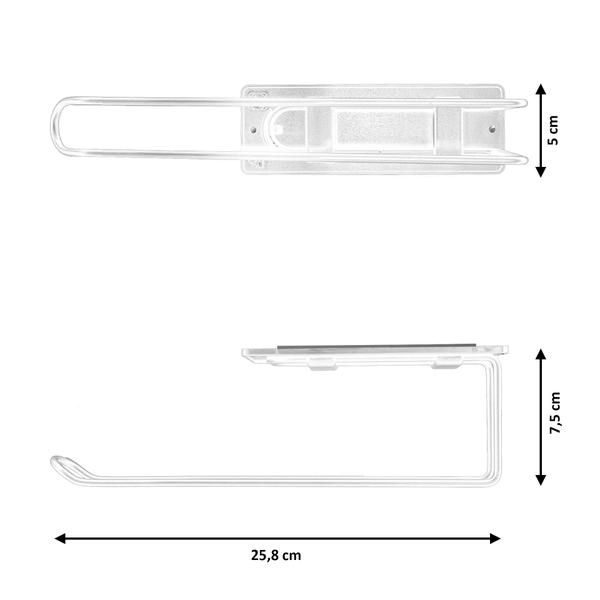 Porta Rolo Papel Toalha Suporte Armário Cozinha C/ Adesivo - Arthi Imagem de Porta Rolo Papel Toalha Suporte Armário Cozinha C/ Adesivo