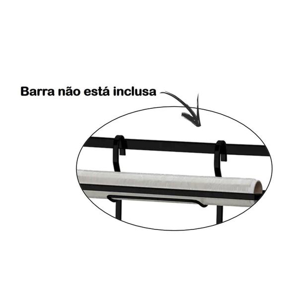 Imagem de Porta Rolo Triplo Papel Toalha De Barra Preto Fosco - 2801Pt