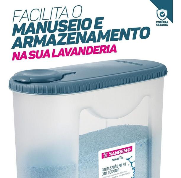 Imagem de Porta Sabão Em Pó Com Dosador Econômico 1kg Organização Lavanderia - Sanremo