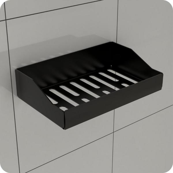 Porta Sabonete Adesivo De Parede Banheiro Preto DF - S3GShop Imagem de Porta Sabonete Adesivo De Parede Banheiro Preto DF