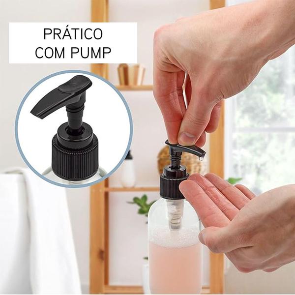 Imagem de Porta Sabonete Creme de Vidro com Pump de Plástico 250ml Lyor