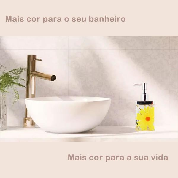 Imagem de Porta sabonete líquido acrílico Dispenser - amarelo