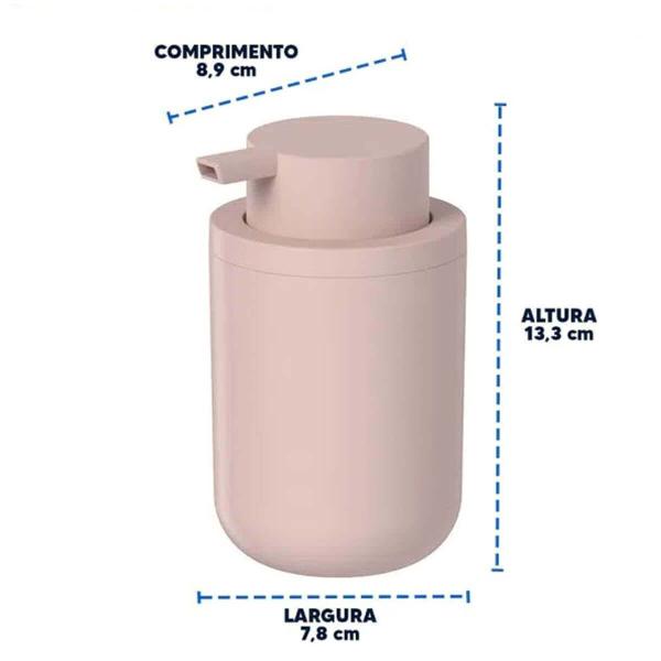 Imagem de Porta Sabonete Líquido Bold Rosa Duna Dispenser Sabonete 300ml Banheiro Ou