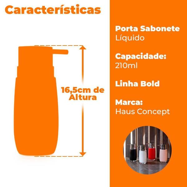 Imagem de Porta Sabonete Líquido Cinza Bold 210Ml 2 Peças Haus Concept