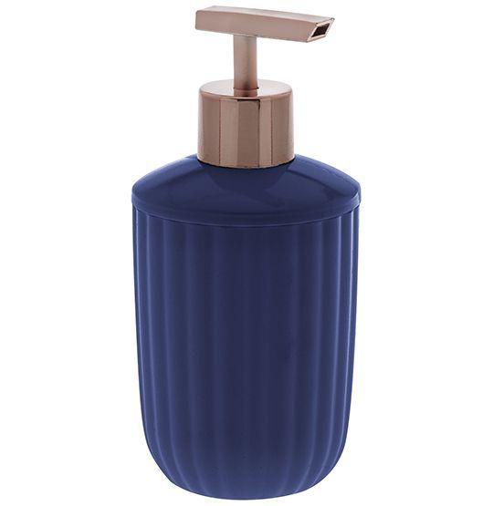 Imagem de Porta Sabonete Líquido de Acrílico Redondo Azul Marinho Bagno 350ML