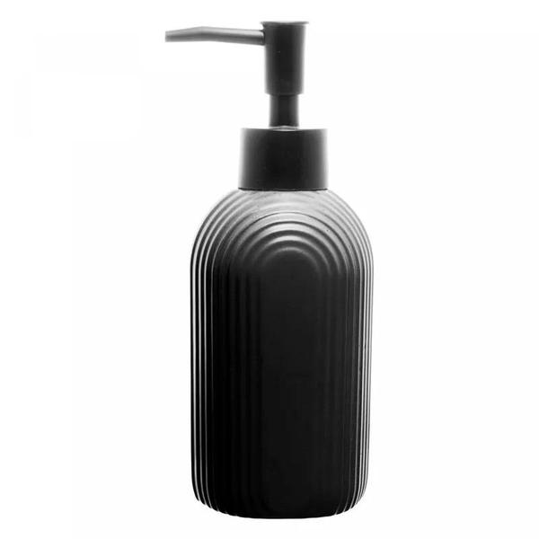 Imagem de Porta Sabonete Líquido de Cerâmica Granilite Arcos Preto 350ml 17974 - Wolff