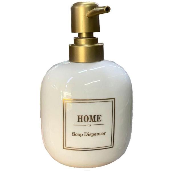 Porta Sabonete Líquido De Porcelana Oval Branco Lavabo Luxo - OUTRAS MARCAS