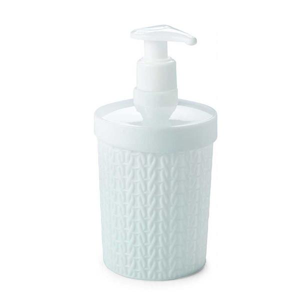 Imagem de Porta sabonete liquido detergente cozinha lavabo banheiro plástico branco com tampa encaixe
