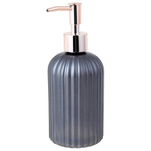 Imagem de Porta sabonete líquido dispenser 400ml canelado vidro elegante