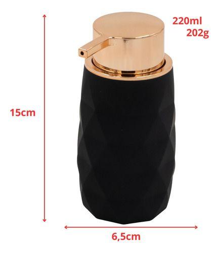 Imagem de Porta Sabonete Liquido Dispenser De Sabão Para Lavabo Luxo Banheiro Rosê Gold Pia