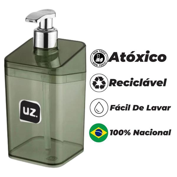 Imagem de Porta Sabonete Líquido Dispenser Translúcido Plástico 350ML Banheiro Lavabo