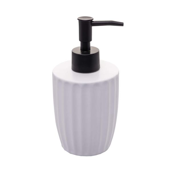 Imagem de Porta Sabonete Liquido Luxo Lavabo em Cerâmica Branco 330ml