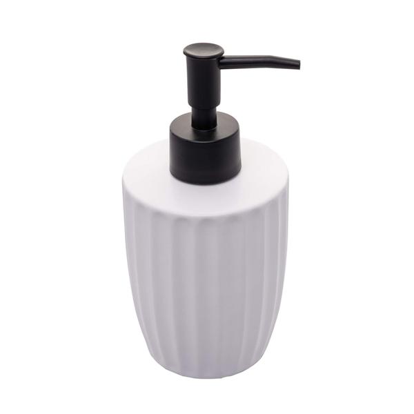 Imagem de Porta Sabonete Liquido Luxo Lavabo em Cerâmica Branco 330ml