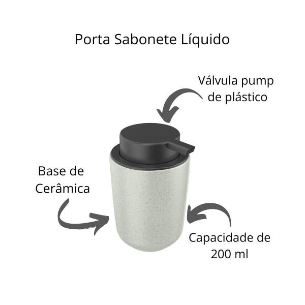 Porta Sabonete Liquido Marmorizado 250ml Osaka Branco Ou Imagem de Porta Sabonete Liquido Marmorizado 250ml Osaka Branco Ou