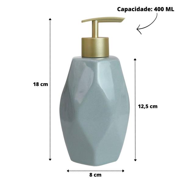 Imagem de Porta sabonete liquido ou porta álcool gel de porcelana 400ml